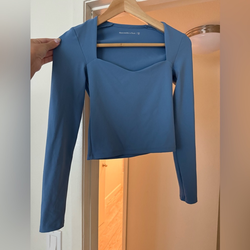 Light blue Abercrombie soft tight shirt! Super flattering!